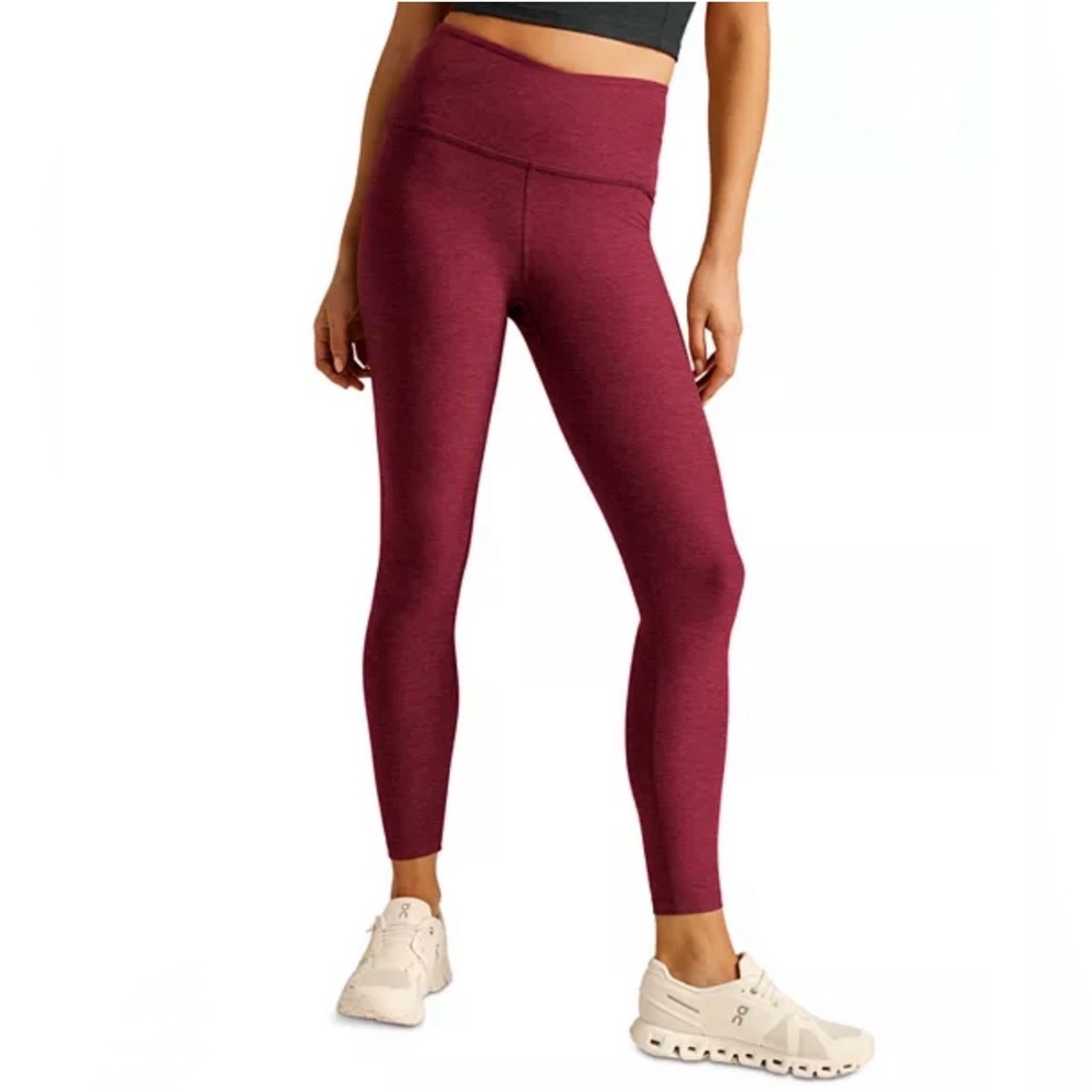 Beyond Yoga Spacedye High Waisted Midi Leggings in cranberry heather - Picture 3 of 9